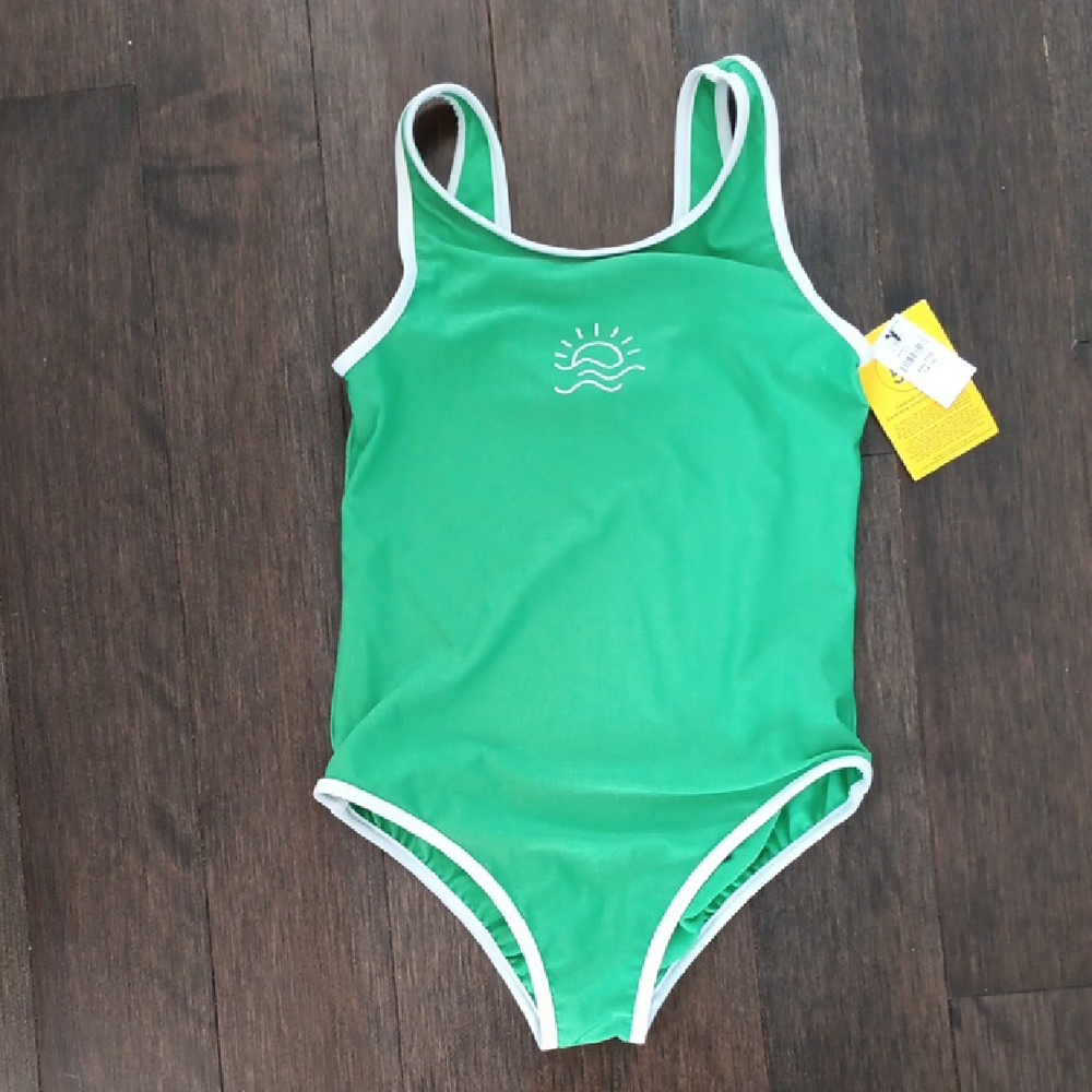 % Gap Kids Green Swimsuit w Sun Design & 50+ UPF